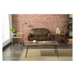 Wholesale 😉 3pc East Foldable Table Set Brown - Crawford & Burke ✨ -End And Side Tables shop unnamed file 518