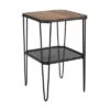 New 🧨 Pierceton Modern Industrial Hairpin Leg Side Table with Metal Mesh Shelf Dark Walnut - Saracina Home ⌛ -End And Side Tables shop unnamed file 5189