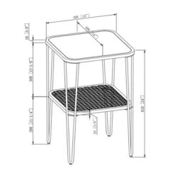 New 🧨 Pierceton Modern Industrial Hairpin Leg Side Table with Metal Mesh Shelf Dark Walnut - Saracina Home ⌛ -End And Side Tables shop unnamed file 5193