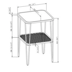 New 🧨 Pierceton Modern Industrial Hairpin Leg Side Table with Metal Mesh Shelf Dark Walnut - Saracina Home ⌛ -End And Side Tables shop unnamed file 5195