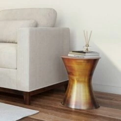 Buy 🎁 Cliona Metal Side Table Tarnished Brass - WyndenHall 😍