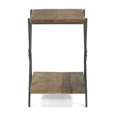 New π₯° Oxbow Modern Industrial Handcrafted Wood Side Table Light Walnut/Gray - Christopher Knight Home π 4 New π₯° Oxbow Modern Industrial Handcrafted Wood Side Table Light Walnut/Gray - Christopher Knight Home π - Image 2