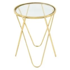 Brand new ⌛ Metal and Glass Gold Colored (Set of 3) Accent Tables Gold - Olivia & May ⌛ -End And Side Tables shop unnamed file 529