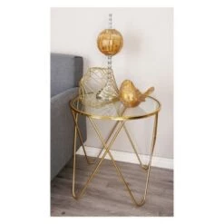 Brand new ⌛ Metal and Glass Gold Colored (Set of 3) Accent Tables Gold - Olivia & May ⌛ -End And Side Tables shop unnamed file 531
