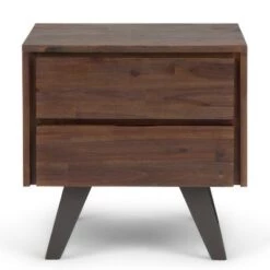 Outlet 🌟 22" Mitchell Solid Acacia Wood Side Table Distressed Charcoal Brown - WyndenHall 🎉 -End And Side Tables shop unnamed file 5322
