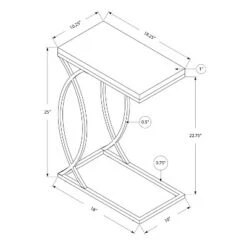 New 😀 Monarch Specialties 24 Inch Glossy Metal Accent C Shaped Side Couch Table for Living Rooms, Sitting Areas, or Bedrooms, Black ⌛ -End And Side Tables shop unnamed file 5339