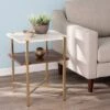 Cheap 👏 Amelia Square Faux Marble End Table with Storage Brass - Aiden Lane 🔔