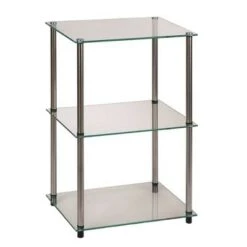 Cheap 🥰 Classic Glass Tall 3 Tier End Table - Breighton Home Black 😉 -End And Side Tables shop unnamed file 5414