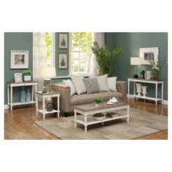 Buy 😉 French Country End Table with Drawer/Shelf Driftwood/White - Breighton Home ✔️ -End And Side Tables shop unnamed file 5467