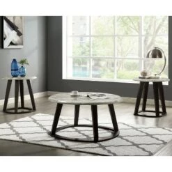 Cheapest 😉 3pc Ives Solid Wood Coffee Table Set Gray - HOMES: Inside + Out 💯