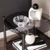 Best reviews of 👍 Glendale Round End Table with Glass Top Black - Aiden Lane 😉 -End And Side Tables shop unnamed file 5481