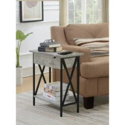 Buy ❤️ Tucson Flip Top End Table with Charging Station Faux Birch - Breighton Home 💯 -End And Side Tables shop unnamed file 5492