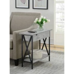 Buy ❤️ Tucson Flip Top End Table with Charging Station Faux Birch - Breighton Home 💯 -End And Side Tables shop unnamed file 5493