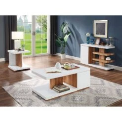 Best deal 🌟 2pc Hal Coffee Table Set White - miBasics 👍 -End And Side Tables shop unnamed file 557