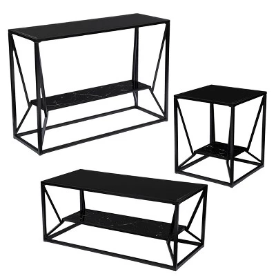 Cheap ❤️ Finsfil Square Glass-Top End Table Black - Aiden Lane ✨ 6 Cheap ❤️ Finsfil Square Glass-Top End Table Black - Aiden Lane ✨ - Image 4