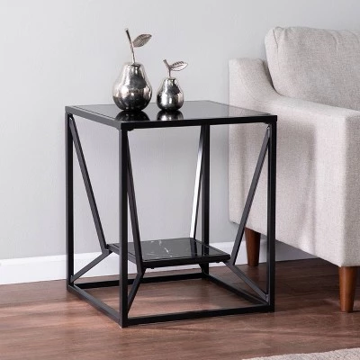 Cheap ❤️ Finsfil Square Glass-Top End Table Black - Aiden Lane ✨ 8 Cheap ❤️ Finsfil Square Glass-Top End Table Black - Aiden Lane ✨ - Image 6