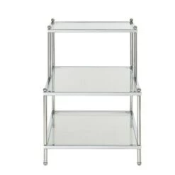 Flash Sale 🌟 Royal Crest 3 Tier Step End Table Clear Glass/Chrome Frame - Breighton Home 🔔 -End And Side Tables shop unnamed file 5583