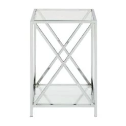 Flash Sale 🧨 Oxford Chrome End Table Clear Glass/Chrome Frame - Breighton Home 🥰 -End And Side Tables shop unnamed file 5592