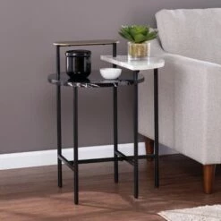 Discount 🌟 Klindells Faux Marble End Table Black/Gold - Aiden Lane 🥰 -End And Side Tables shop unnamed file 5600