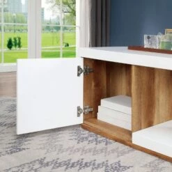 Best deal 🌟 2pc Hal Coffee Table Set White - miBasics 👍 -End And Side Tables shop unnamed file 561