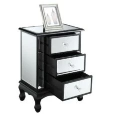 Cheapest 🎁 Gold Coast Vineyard 3 Drawer Mirrored End Table - Breighton Home Silver/mirror ✔️