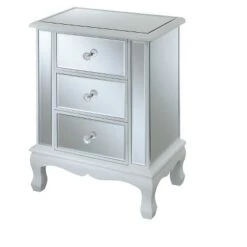Cheapest 🎁 Gold Coast Vineyard 3 Drawer Mirrored End Table - Breighton Home Silver/mirror ✔️ -End And Side Tables shop unnamed file 5621