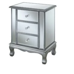 Cheapest 🎁 Gold Coast Vineyard 3 Drawer Mirrored End Table - Breighton Home Silver/mirror ✔️ -End And Side Tables shop unnamed file 5622