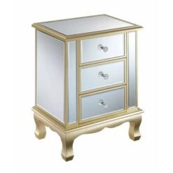Cheapest 🎁 Gold Coast Vineyard 3 Drawer Mirrored End Table - Breighton Home Silver/mirror ✔️ -End And Side Tables shop unnamed file 5624