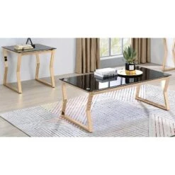 Hot Sale βοΈ 2pc Lindria Glass Top Coffee Table Set - miBasics Chrome π