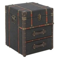 Flash Sale ✨ Wood and Fabric End Table Dark Blue - Olivia & May 🎁