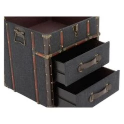 Flash Sale ✨ Wood and Fabric End Table Dark Blue - Olivia & May 🎁 -End And Side Tables shop unnamed file 5654