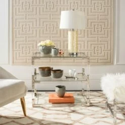 Best Pirce 👏 Louisa Acyrlic End Table Brass - Safavieh 💯