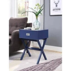 Wholesale ✨ Designs2Go Landon 1 Drawer End Table - Breighton Home Cobalt Blue 😀