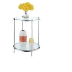 Brand new 🧨 Breighton Home Royal Crest 2 Tier Round End Table - Johar Furniture Gold 😍