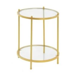 Brand new 🧨 Breighton Home Royal Crest 2 Tier Round End Table - Johar Furniture Gold 😍 -End And Side Tables shop unnamed file 5758