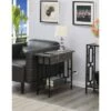 New 🛒 Town Square Flip Top End Table with Charging Station Weathered Gray/Black - Breighton Home ⭐