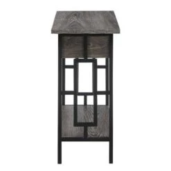 New 🛒 Town Square Flip Top End Table with Charging Station Weathered Gray/Black - Breighton Home ⭐ -End And Side Tables shop unnamed file 5787