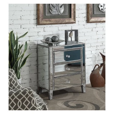 Cheap π₯ Gold Coast Large 3 Drawer Mirrored End Table Weathered Gray/Mirror - Breighton Home π€© 3 Cheap π₯ Gold Coast Large 3 Drawer Mirrored End Table Weathered Gray/Mirror - Breighton Home π€©