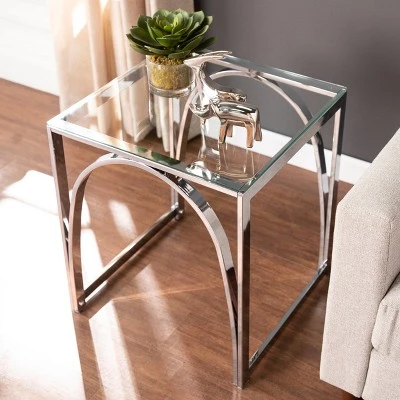 Best deal π Kalb Square Glass Top End Table Chrome - Aiden Lane π 3 Best deal π Kalb Square Glass Top End Table Chrome - Aiden Lane π