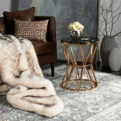 Budget π₯ Delsy Glass Top End Table Gold - Safavieh π§¨