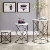 New 🎉 3pc Melmar White Top Nesting Table White/Black - HOMES: Inside + Out 🔥 -End And Side Tables shop unnamed file 583