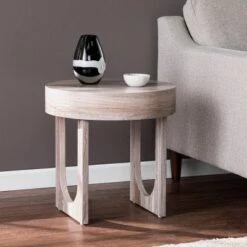 Flash Sale ❤️ Loxdid Round Faux Marble End Table Brown - Aiden Lane ❤️ -End And Side Tables shop unnamed file 5841