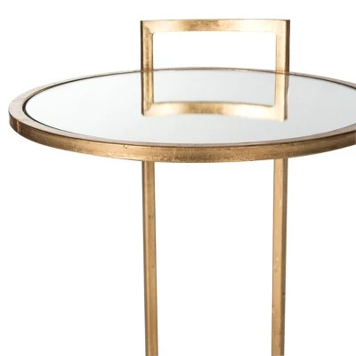 New π― Calvin Round Gold Leaf End Table - Gold/Mirror - Safavieh π 4 New π― Calvin Round Gold Leaf End Table - Gold/Mirror - Safavieh π - Image 2