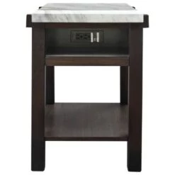 Budget 🤩 Janilly Chairside End Table Dark Brown/White - Signature Design by Ashley 🌟 -End And Side Tables shop unnamed file 5872