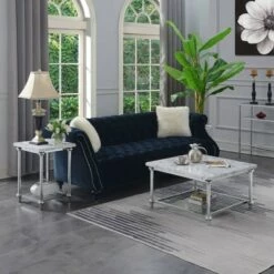 Flash Sale ⭐ Roman II End Table Faux White Marble/Chrome - Breighton Home 💯 -End And Side Tables shop unnamed file 5884