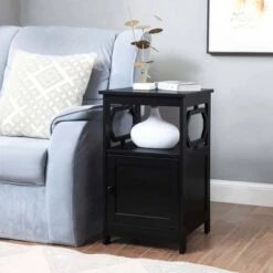Discount 🥰 Omega End Table with Cabinet - Breighton Home Espresso 🥰