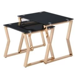 Cheapest ✨ Frezna Nesting Table with Glass Top - miBasics Chrome ⭐ -End And Side Tables shop unnamed file 590