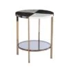 Top 10 🔔 Lenaedo Round Faux Marble End Table Black/White/Gold - Aiden Lane ❤️