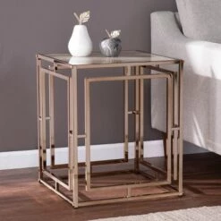 Coupon 🔥 Glenshippe Faux Marble End Table Champagne - Aiden Lane 🔔 -End And Side Tables shop unnamed file 5916