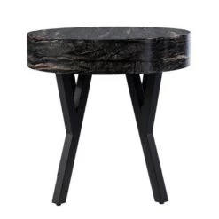 Outlet 💯 Masnan Round Faux Marble End Table Black - Aiden Lane 👏 -End And Side Tables shop unnamed file 5932